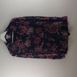 Express Size XL slim button down floral long sleeve blouse